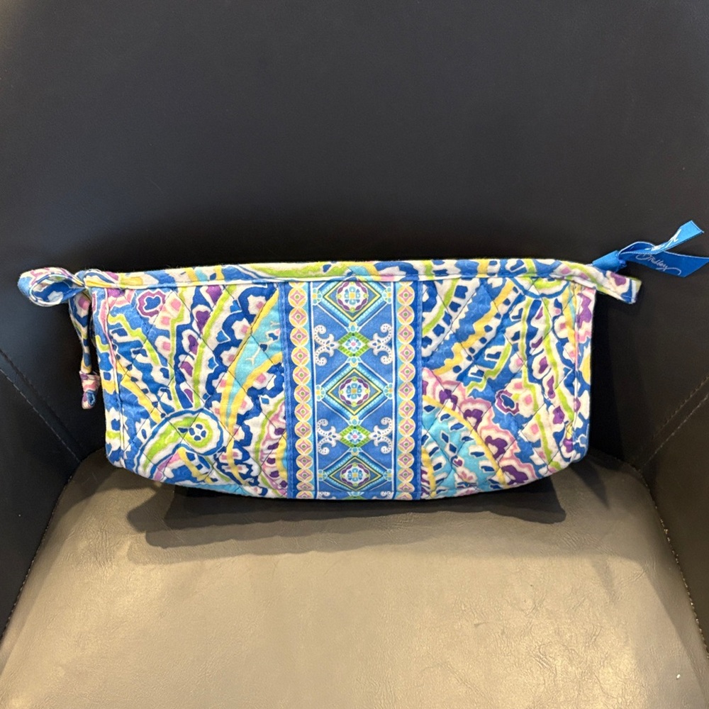 Vera Bradley Vibrant Blue and Pink Cosmetic Case